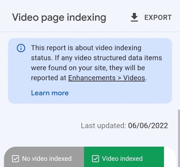В Google Search Console появился отчет об индексации страниц с видеоконтентом
В Google Search Console появился отчет об индексации страниц с видеоконтентом