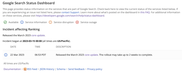 
            Google добавил на панель мониторинга состояния поиска информацию об апдейтах
        