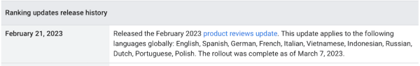 
            Google завершил февральское обновление алгоритма ранжирования отзывов о товарах
        