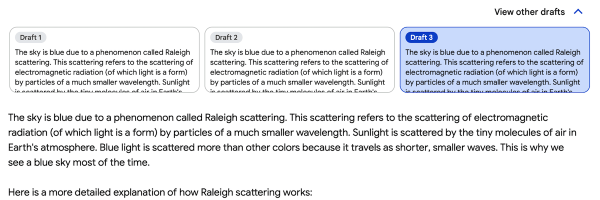 Google Bard добавил больше разнообразия в черновики
         
            Google Bard добавил больше разнообразия в черновики
