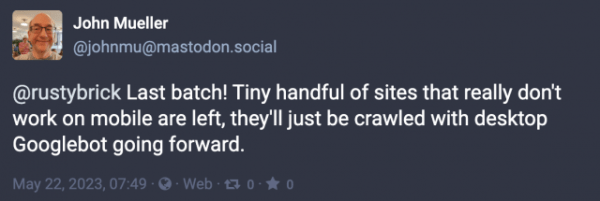 
            Google завершил перевод сайтов на mobile-first индексацию
        