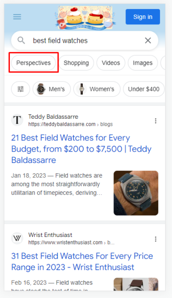 В мобильном поиске Google появился фильтр «Перспективы»
         
            В мобильном поиске Google появился фильтр «Перспективы»