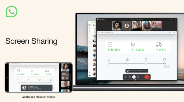 
            WhatsApp запускает функцию совместного использования экрана во время видеозвонка
        