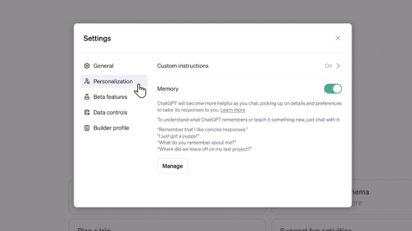 Open AI тестирует память для ChatGPT
Open AI тестирует память для ChatGPT