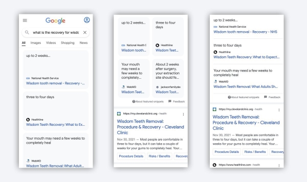 Google тестирует новое оформление выделенных описаний
         
            Google тестирует новое оформление выделенных описаний